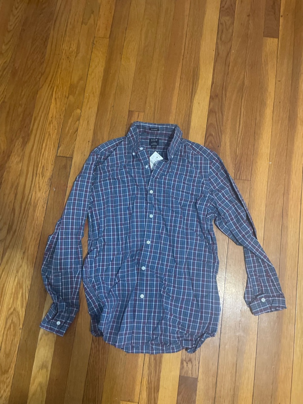NWT J.Crew Flex Washed Plaid Button Down Shirt Men’s Medium Classic Fit